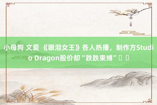 小母狗 文爱 《眼泪女王》各人热播，制作方Studio Dragon股价却“跌跌束缚”⋯⋯